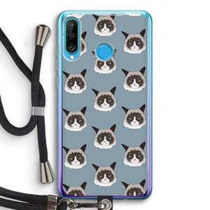 CaseCompany It's a Purrr Case: Huawei P30 Lite Transparant Hoesje met koord