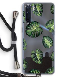 CaseCompany Tropische bladeren: Oppo A91 Transparant Hoesje met koord