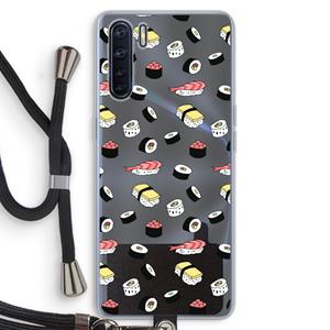 CaseCompany Sushi time: Oppo A91 Transparant Hoesje met koord