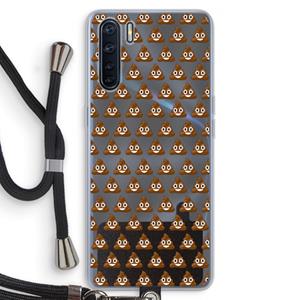 CaseCompany Poop emoji: Oppo A91 Transparant Hoesje met koord