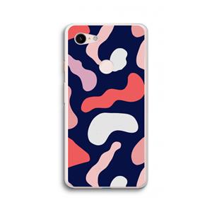CaseCompany Memphis Shapes Pink: Google Pixel 3 XL Transparant Hoesje