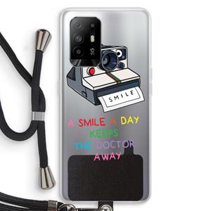CaseCompany Smile: Oppo A95 5G Transparant Hoesje met koord