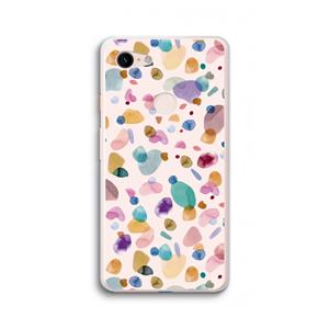 CaseCompany Terrazzo Memphis Pink: Google Pixel 3 XL Transparant Hoesje
