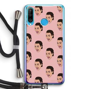 CaseCompany Ugly Cry Call: Huawei P30 Lite Transparant Hoesje met koord