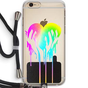 CaseCompany Hold My Heart: iPhone 6 PLUS / 6S PLUS Transparant Hoesje met koord
