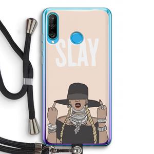 CaseCompany Slay All Day: Huawei P30 Lite Transparant Hoesje met koord