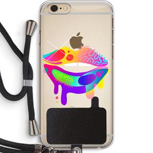 CaseCompany Lip Palette: iPhone 6 PLUS / 6S PLUS Transparant Hoesje met koord