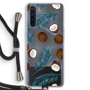 CaseCompany Kokosnoot roze: Oppo A91 Transparant Hoesje met koord