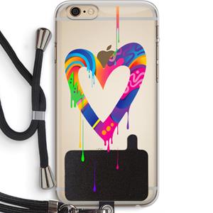 CaseCompany Melts My Heart: iPhone 6 PLUS / 6S PLUS Transparant Hoesje met koord