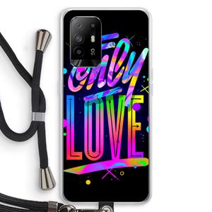CaseCompany Only Love: Oppo A95 5G Transparant Hoesje met koord