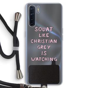 CaseCompany Christian Grey: Oppo A91 Transparant Hoesje met koord