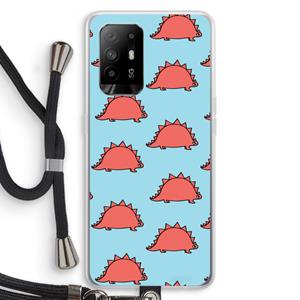 CaseCompany Dinosawrr: Oppo A95 5G Transparant Hoesje met koord