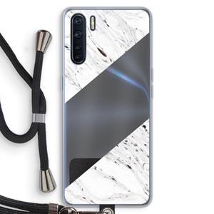 CaseCompany Biggest stripe: Oppo A91 Transparant Hoesje met koord