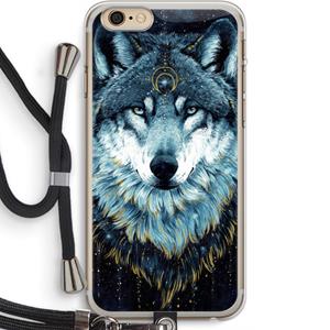 CaseCompany Darkness Wolf: iPhone 6 PLUS / 6S PLUS Transparant Hoesje met koord