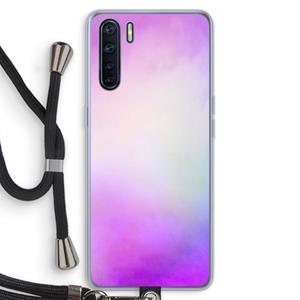 CaseCompany Clouds pastel: Oppo A91 Transparant Hoesje met koord