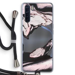 CaseCompany Roze stroom: Oppo A91 Transparant Hoesje met koord