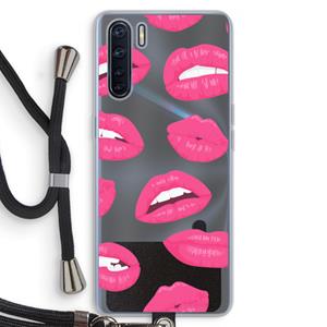 CaseCompany Bite my lip: Oppo A91 Transparant Hoesje met koord