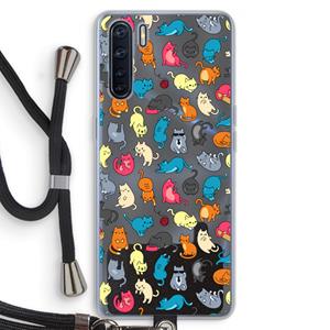 CaseCompany Kleurrijke katten: Oppo A91 Transparant Hoesje met koord