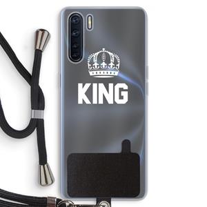 CaseCompany King zwart: Oppo A91 Transparant Hoesje met koord