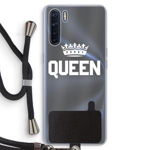 CaseCompany Queen zwart: Oppo A91 Transparant Hoesje met koord