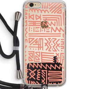 CaseCompany Marrakech Pink: iPhone 6 PLUS / 6S PLUS Transparant Hoesje met koord