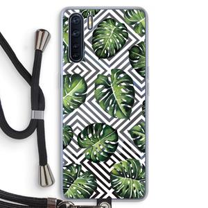 CaseCompany Geometrische jungle: Oppo A91 Transparant Hoesje met koord