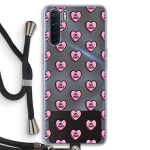 CaseCompany GIRL POWER: Oppo A91 Transparant Hoesje met koord