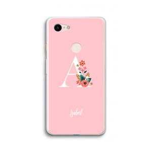 CaseCompany Pink Bouquet: Google Pixel 3 XL Transparant Hoesje