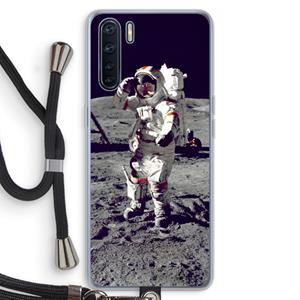 CaseCompany Spaceman: Oppo A91 Transparant Hoesje met koord