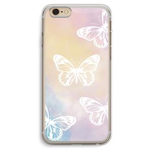 CaseCompany White butterfly: iPhone 6 Plus / 6S Plus Transparant Hoesje