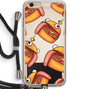 CaseCompany Hamburger: iPhone 6 PLUS / 6S PLUS Transparant Hoesje met koord