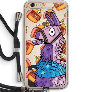 CaseCompany Loot Burger: iPhone 6 PLUS / 6S PLUS Transparant Hoesje met koord