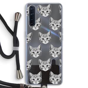 CaseCompany Kitten: Oppo A91 Transparant Hoesje met koord