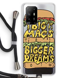CaseCompany Big Macs Bigger Dreams: Oppo A95 5G Transparant Hoesje met koord