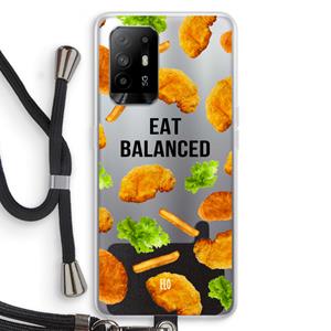 CaseCompany Eat Balanced: Oppo A95 5G Transparant Hoesje met koord