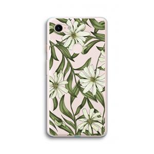 CaseCompany Wit bloemenpatroon: Google Pixel 3 XL Transparant Hoesje