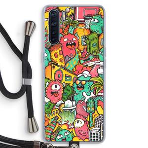 CaseCompany Vexx City: Oppo A91 Transparant Hoesje met koord