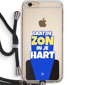 CaseCompany Laat de zon in je hart: iPhone 6 PLUS / 6S PLUS Transparant Hoesje met koord