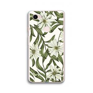 CaseCompany Wit bloemenpatroon: Google Pixel 3 XL Transparant Hoesje