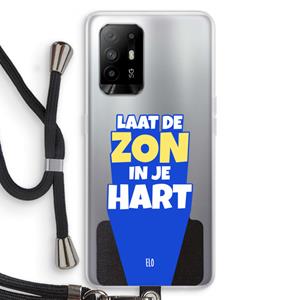 CaseCompany Laat de zon in je hart: Oppo A95 5G Transparant Hoesje met koord