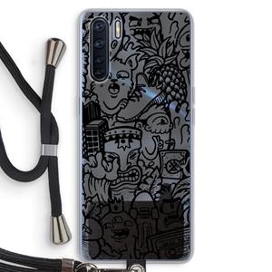 CaseCompany Vexx Black Mixtape: Oppo A91 Transparant Hoesje met koord