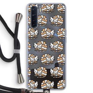 CaseCompany Slapende poes: Oppo A91 Transparant Hoesje met koord