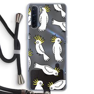 CaseCompany Papegaai: Oppo A91 Transparant Hoesje met koord