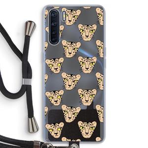 CaseCompany Tijger: Oppo A91 Transparant Hoesje met koord