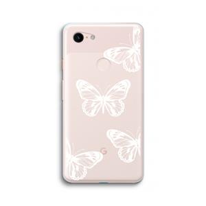 CaseCompany White butterfly: Google Pixel 3 XL Transparant Hoesje