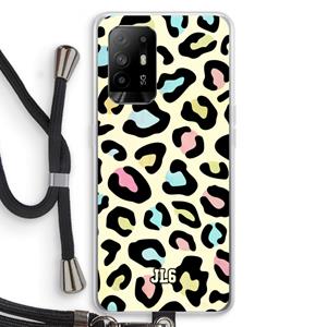 CaseCompany Leopard pattern: Oppo A95 5G Transparant Hoesje met koord