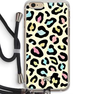 CaseCompany Leopard pattern: iPhone 6 PLUS / 6S PLUS Transparant Hoesje met koord