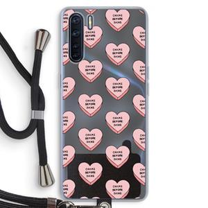 CaseCompany Chicks before dicks: Oppo A91 Transparant Hoesje met koord