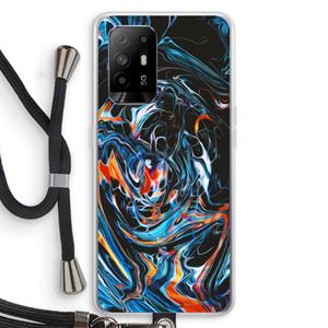 CaseCompany Black Unicorn: Oppo A95 5G Transparant Hoesje met koord