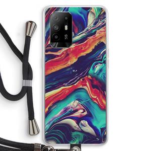 CaseCompany Chameleon Sun: Oppo A95 5G Transparant Hoesje met koord